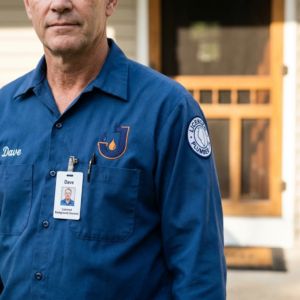 Licensed plumber showing ID badge in Lake Waccamaw, NC