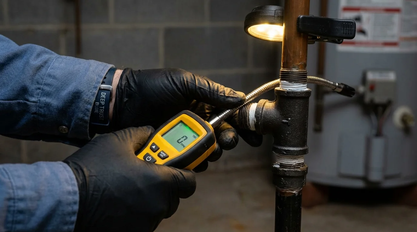 Gas leak detection with electronic sniffer by Johns Plumbing LLC in Lake Waccamaw
