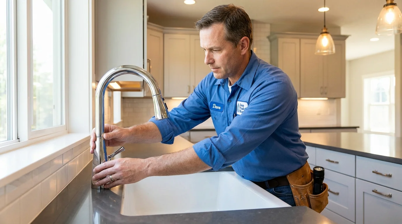 Kitchen faucet installation by Johns Plumbing LLC in Lake Waccamaw