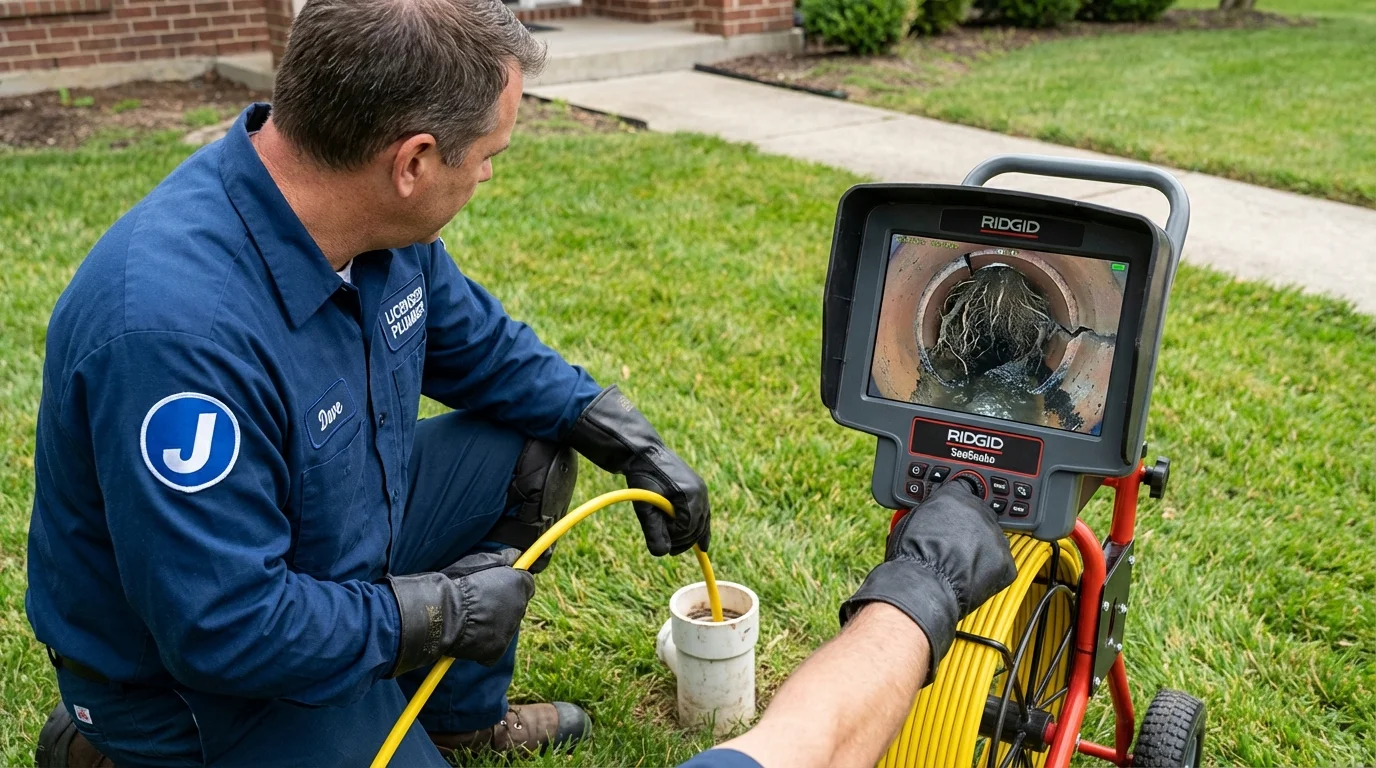Sewer camera inspection being performed by Johns Plumbing LLC in Lake Waccamaw